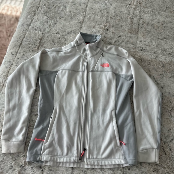 The North Face Jackets & Blazers - The North Face Light Gray and Coral Jacket